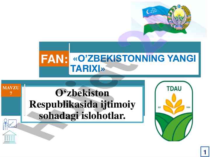 Ijtimoiy soha islohotlari o‘zbekistonda