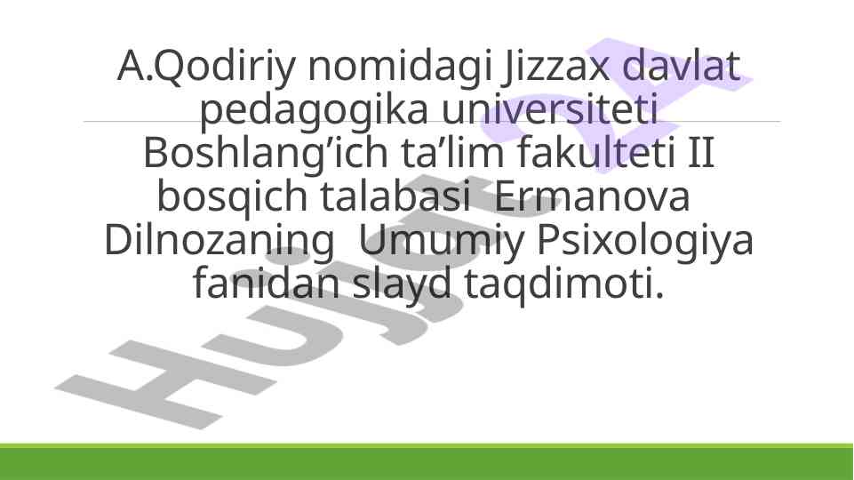 Xotira turlari va uning jarayonlari taqdimoti