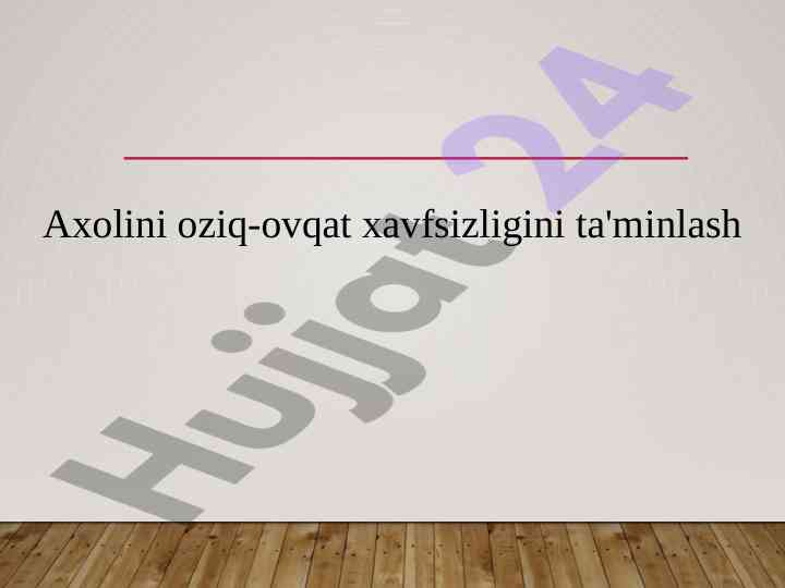 Oziq-ovqat xavfsizligini ta'minlash rejalari