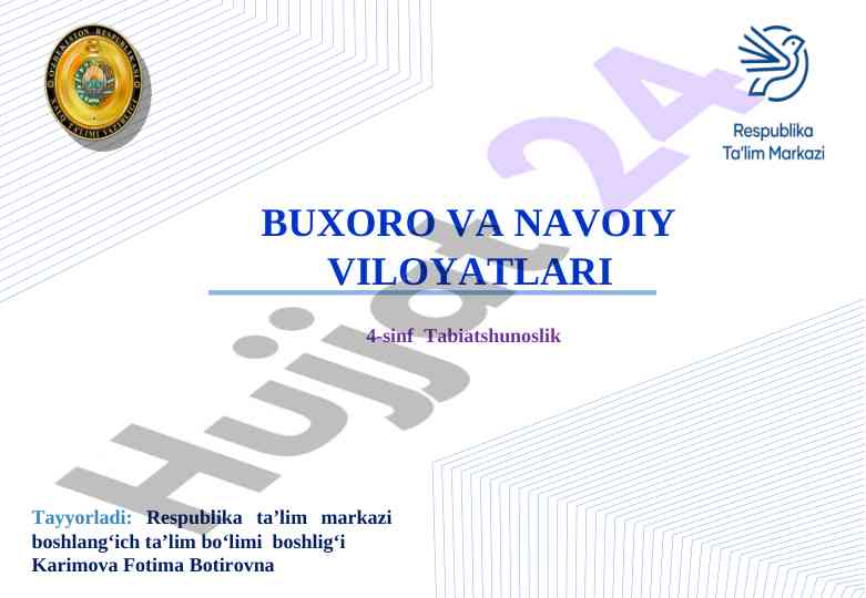 Qashqadaryo va buxoro viloyatlari tabiatshunoslik mashqi