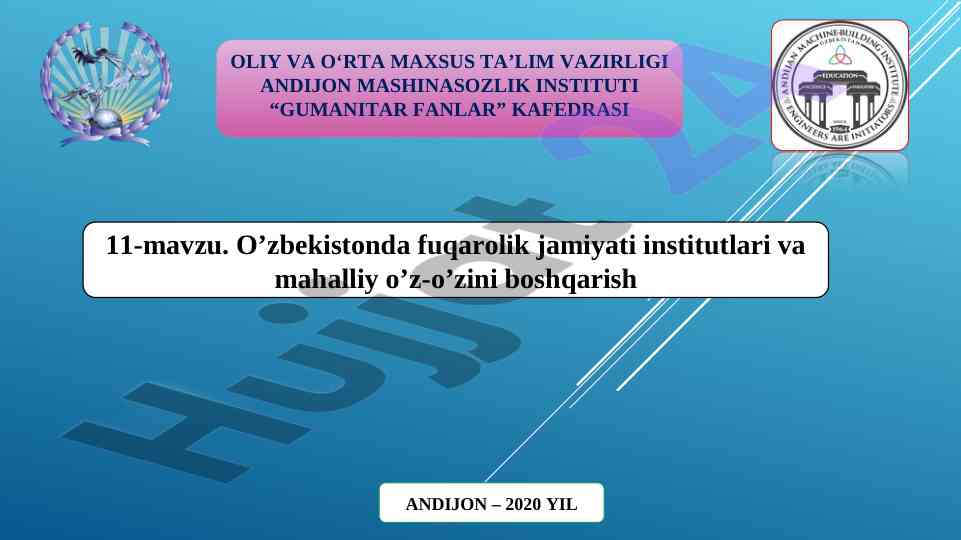 Fuqarolik jamiyati institutlari rivoji mavzusi