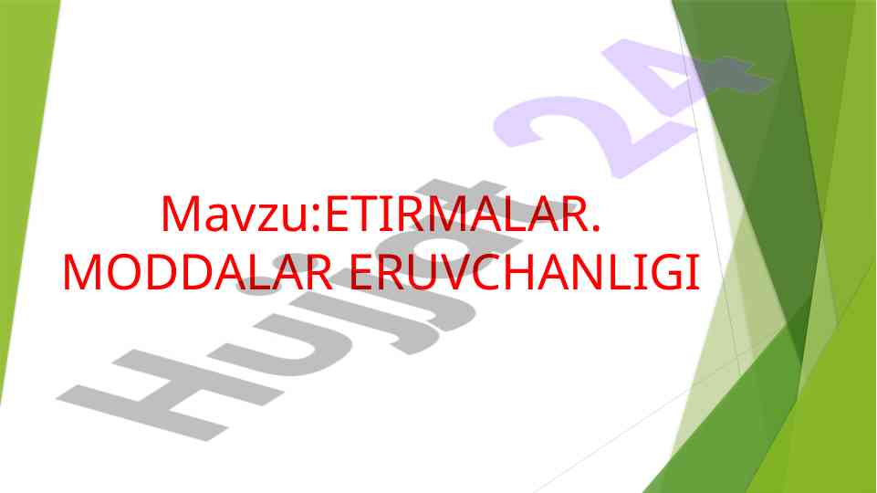 Eritmalar va moddalar eruvchanligi qonunlari