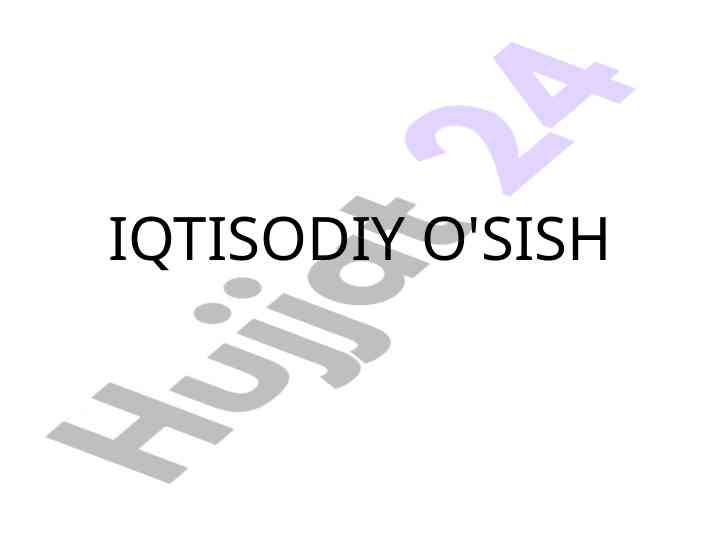 Iqtisodiy o'sish va uning ijtimoiy ta'sirlari