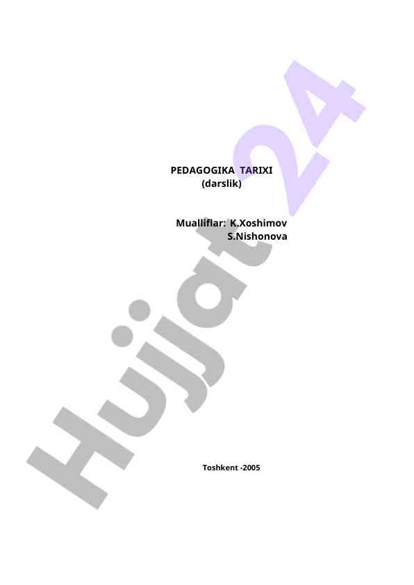 Pedagogika tarixi darsligi