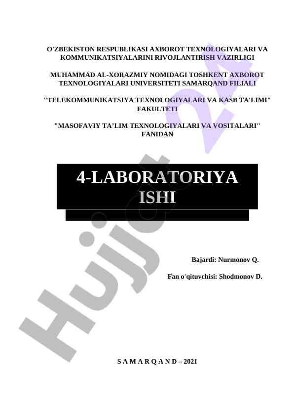 Masofaviy ta'lim platformasini o'rganish