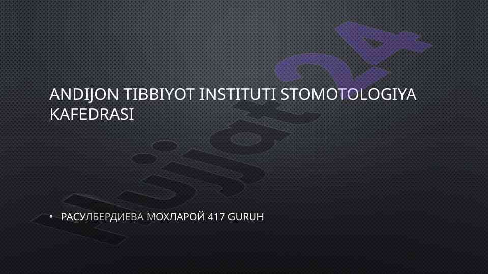 Sun'iy tishlami terishda tishsiz jag'lami alveolyar o'sig'ini