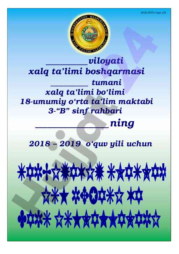 Sinf rahbari faoliyati bo‘yicha tavsiyalar