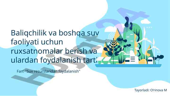 Ruxsatnomalar va suv faoliyati bo‘yicha tartiblar