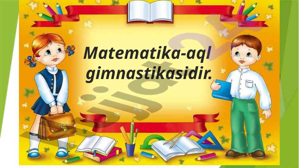 Sonlarni yozish va o‘qish mavzusi