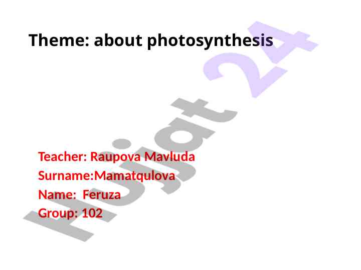 Understanding photosynthesis and energy storage