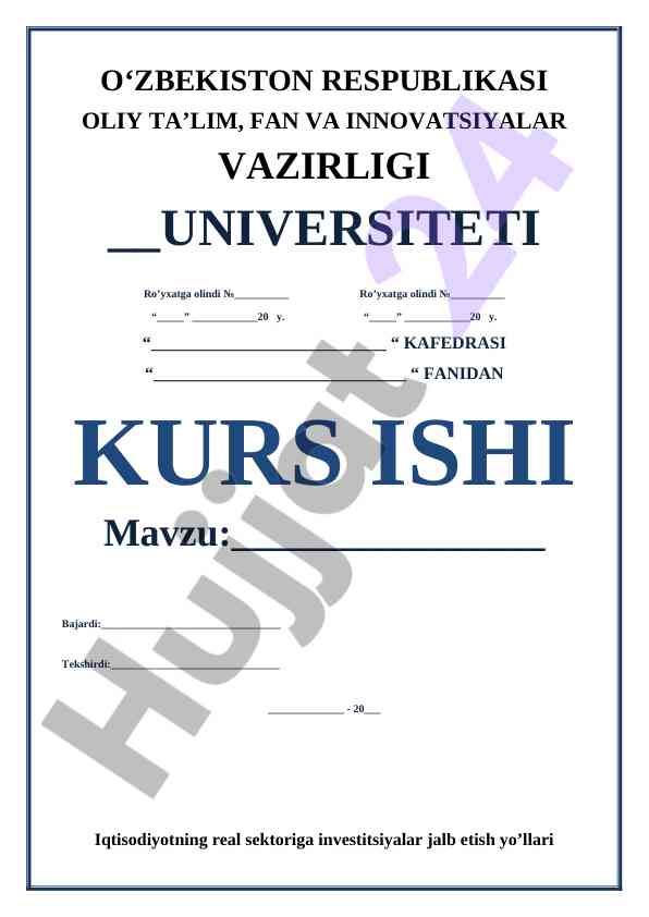 Iqtisodiyotning Real Sektoriga Investitsiyalar Jalb Etish
