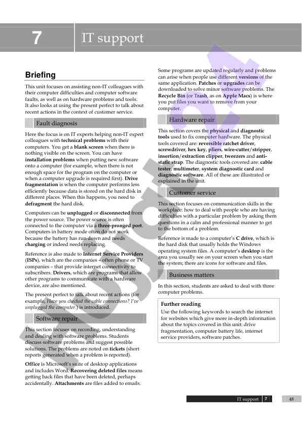 It support assistance and fault diagnosis strategies