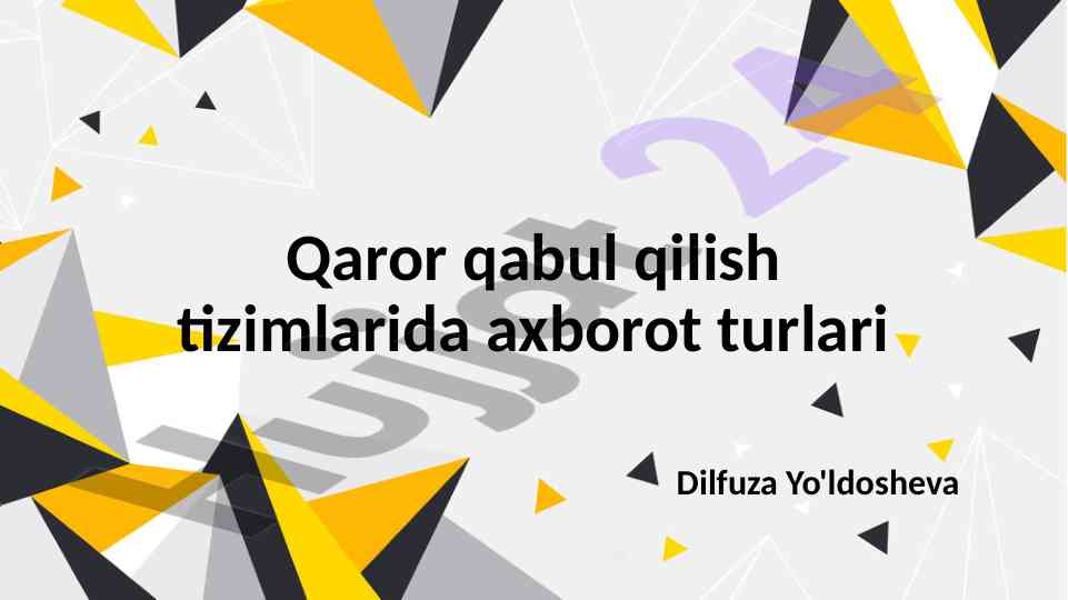 Axborot turlari va intellektual programmalar