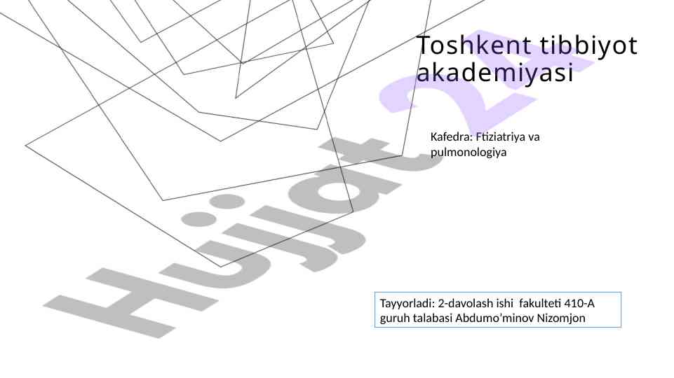 Yotal algoritmik yondashuv asosida diagnostika
