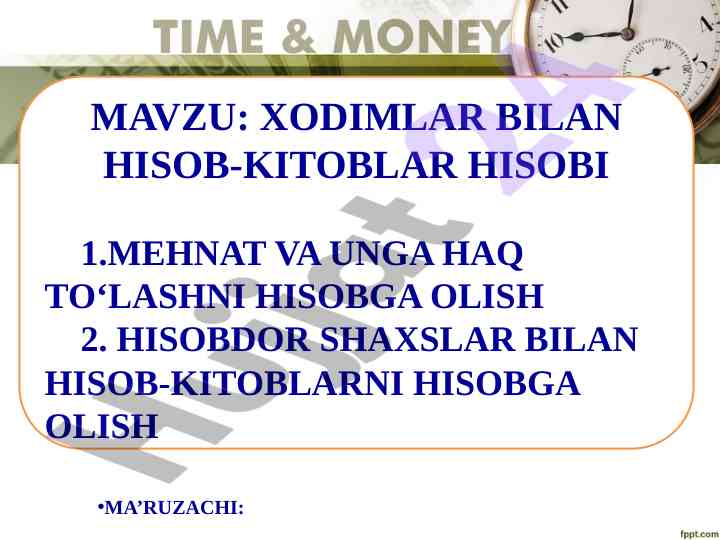 Xodimlar bilan hisob-kitoblar hisobi tahlili