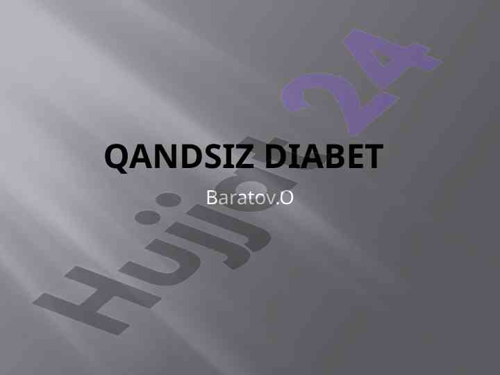 Qandsiz diabet: belgilari va diagnostikasi