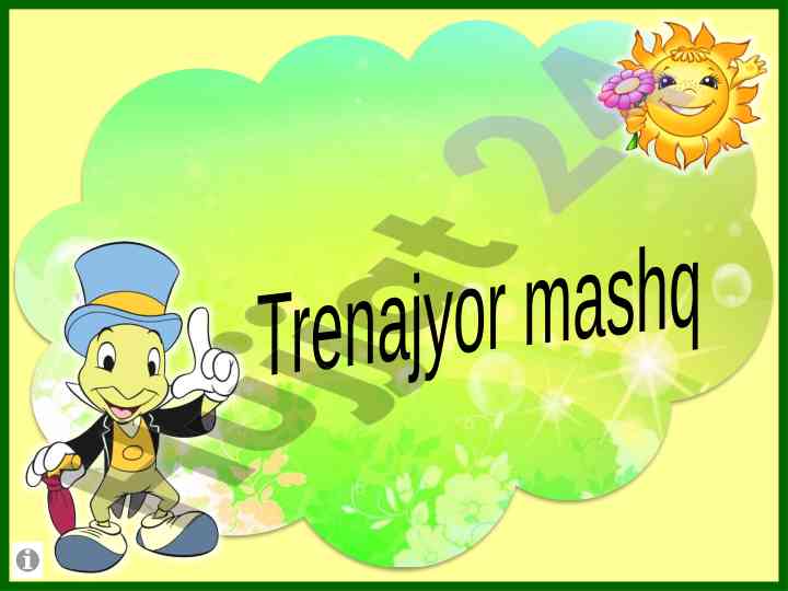 Trenajyor mashqlari va hisoblash usullari