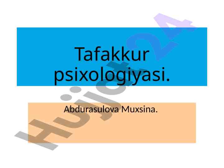 Tafakkur psixologiyasi: asosiy natijalar va ko‘rsatmalar