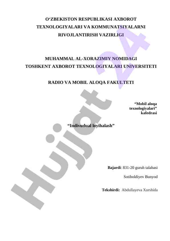 Mobil aloqa texnologiyalari loyihasi