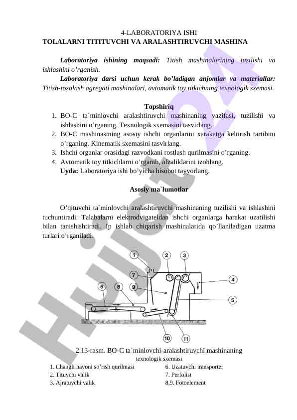 Titish Mashinasining Tuzilishi Va Ishlashini O‘rganish