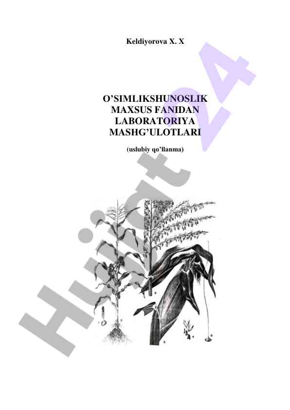 O’simlikshunoslik maxsus fanidan laboratoriya mashg’ulotlari