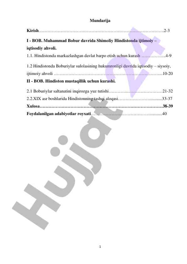 Hindistonda iqtisodiy siyosiy ahvol va mustaqillik