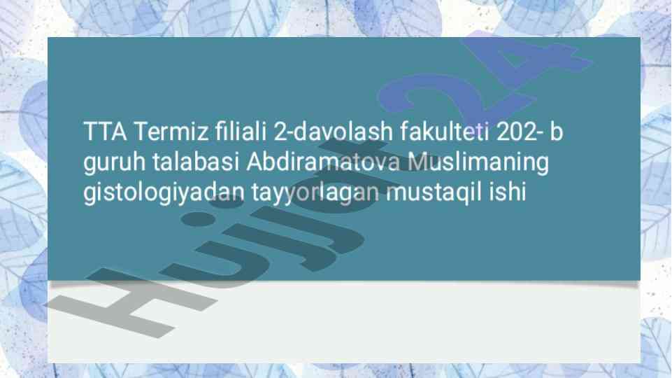 Burun bo'shligida nafas olish qismi tahlili