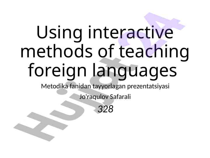 Interactive methods of teaching foreign languages