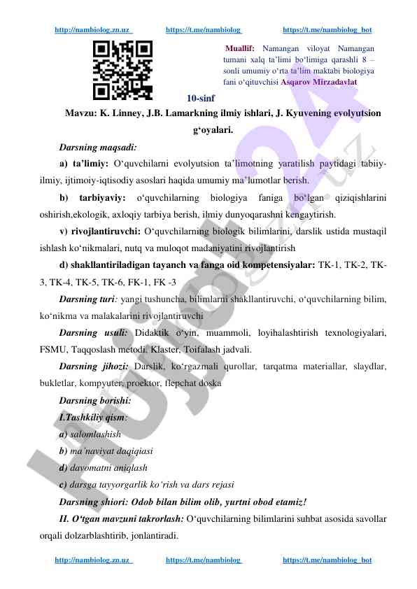 Evolyutsion ta’limotning yaratilish asoslari
