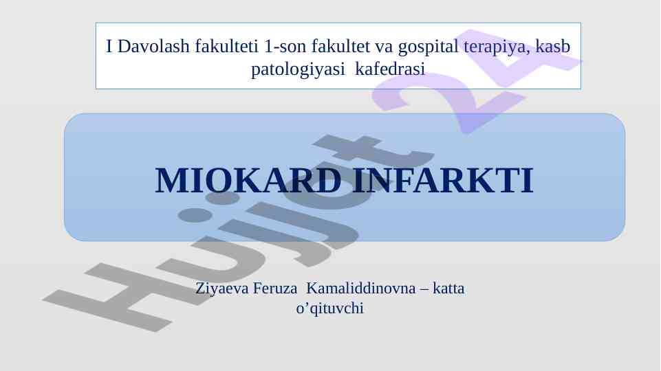 Miokard infarkti: xavf omillari va davolash usullari