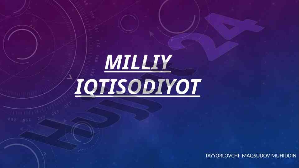 Milliy iqtisodiyot shakllari va turlari tahlili