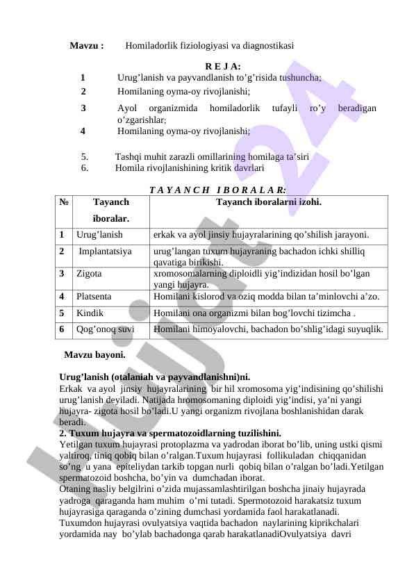 Tashqi muhit zarazli omillarining homilaga ta’siri