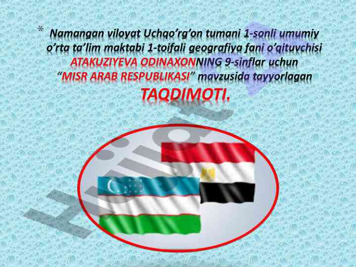 Misr arab respublikasining tabiiy sharoiti va resurslari
