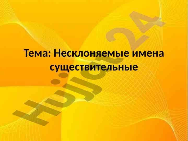 Несклоняемые имена существительные