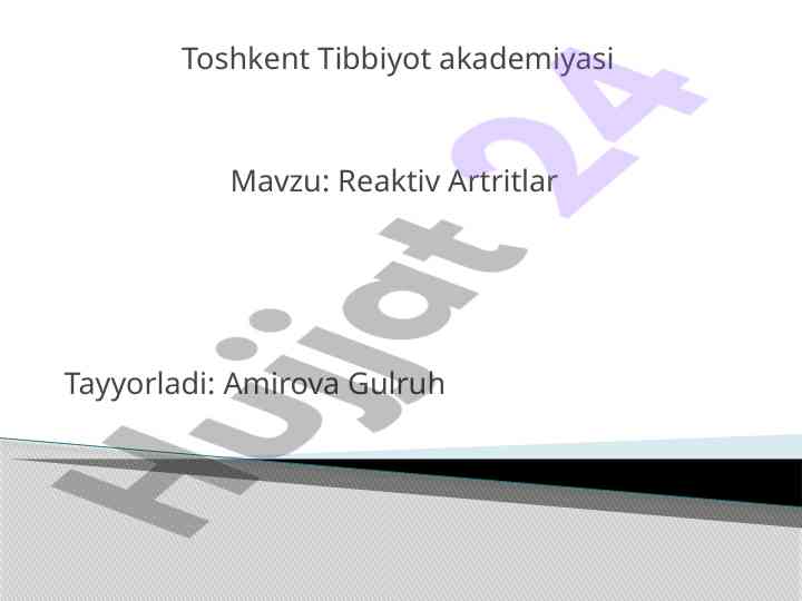 Reaktiv artrit bilan bog‘liq kasalliklar tahlili