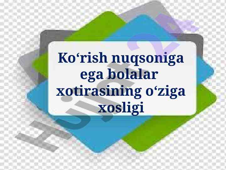 Ko‘rish nuqsoniga ega bolalarda xotira xususiyatlari
