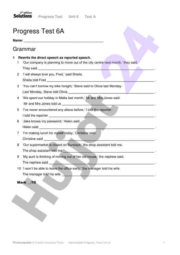 Progress test unit 6 a grammar exercises