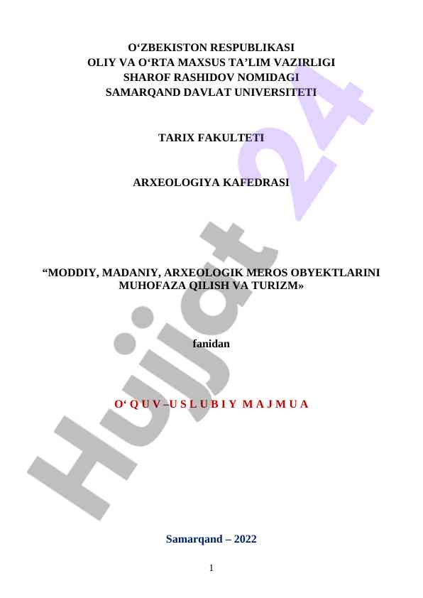 Moddiy meros obyektlarini muhofaza qilish
