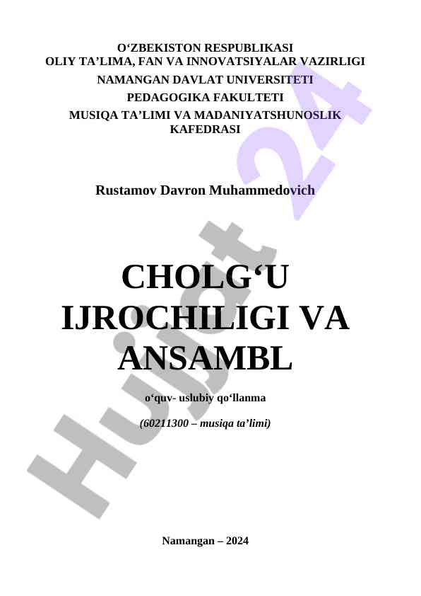 Cholg‘u ijrochiligi va ansambl o‘quv qo‘llanmasi