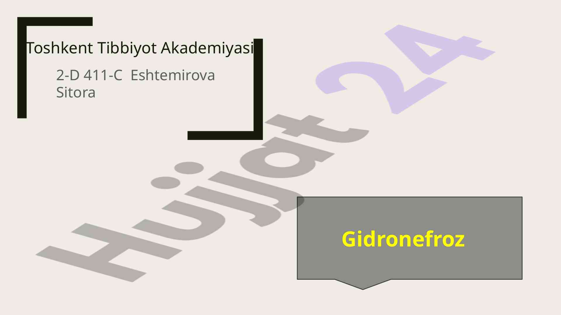 Gidronefroz tushunchasi va dori ta'siri