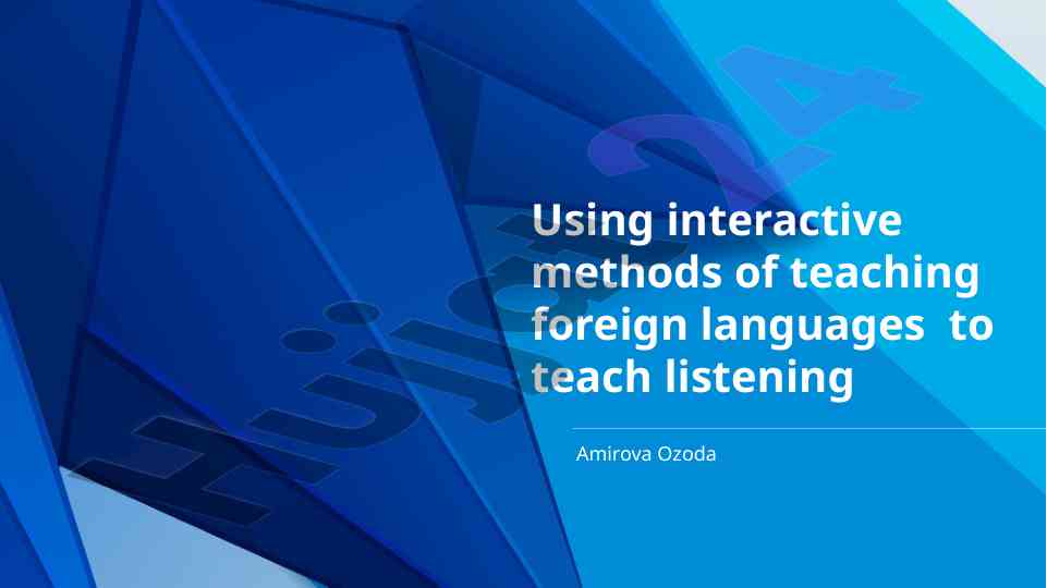 Teaching listening skills in foreign language education