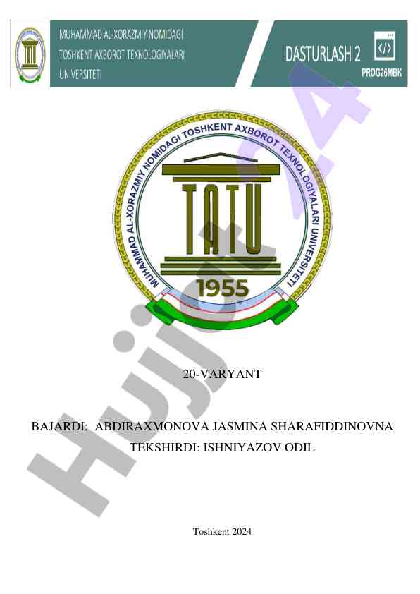 Massivlar bilan ishlash dasturi