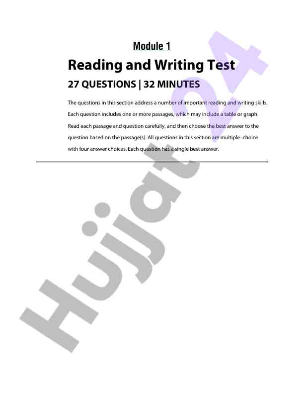 Reading and writing skills test module 1
