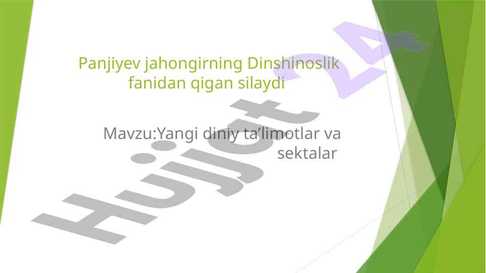 Yangi diniy ta’limotlar va sektalar tahlili