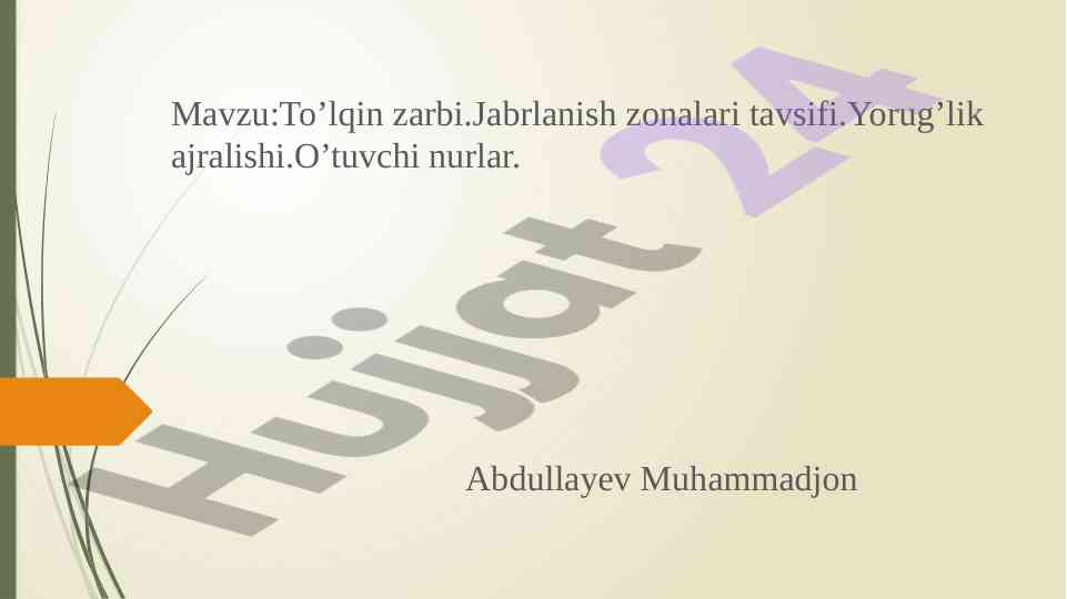 To’lqin zarbi va jabrlanish zonalari tavsifi
