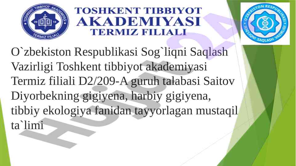 Asosiy oziqaviy moddalar va ularning rolini o‘rganish