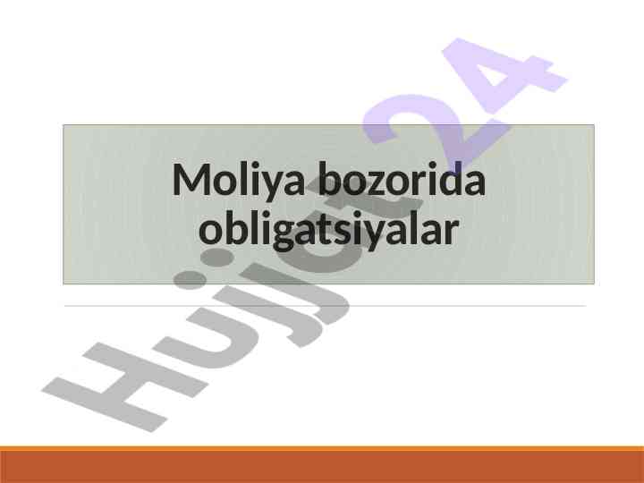 Moliya bozorida obligatsiyalar baza fayli