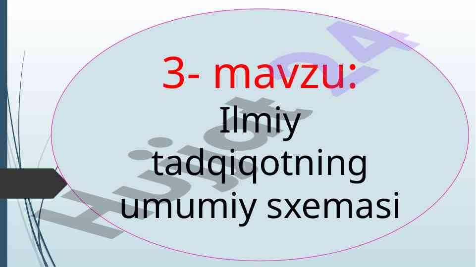 Ilmiy tadqiqotning umumiy sxemasi va bosqichlari
