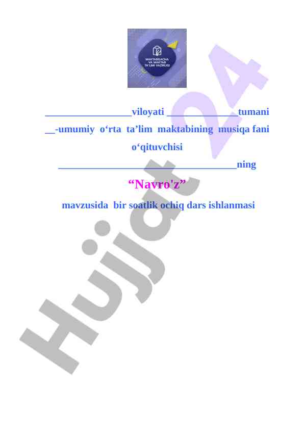 Navro'z mavzusida ochiq dars ishlanmasi 4-sinf