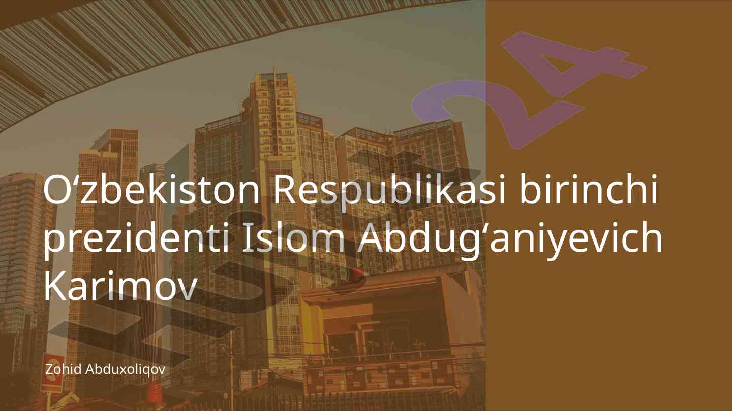 O'zbekistonning mustaqillik tarixi va karimovning roli